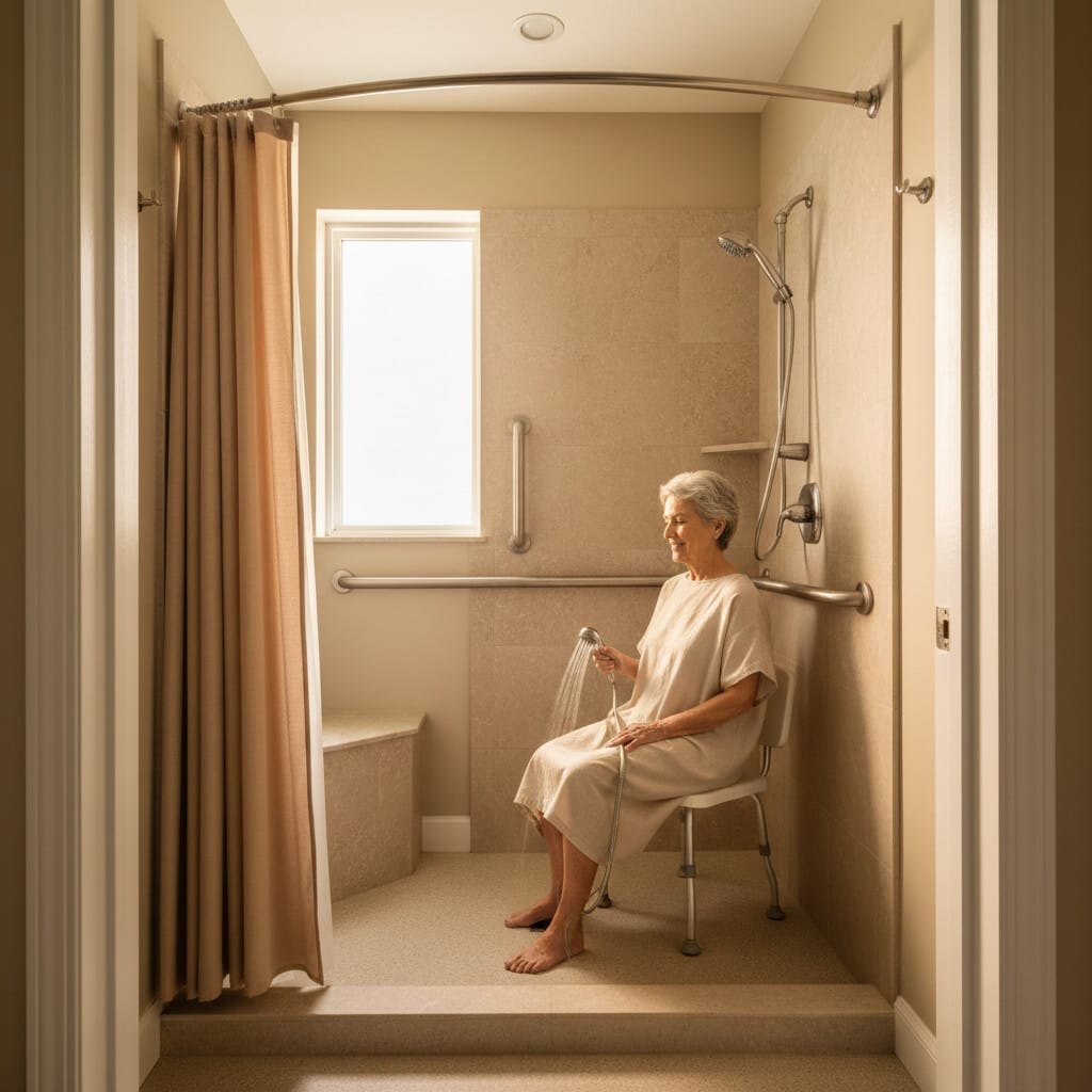older adult-friendly shower image